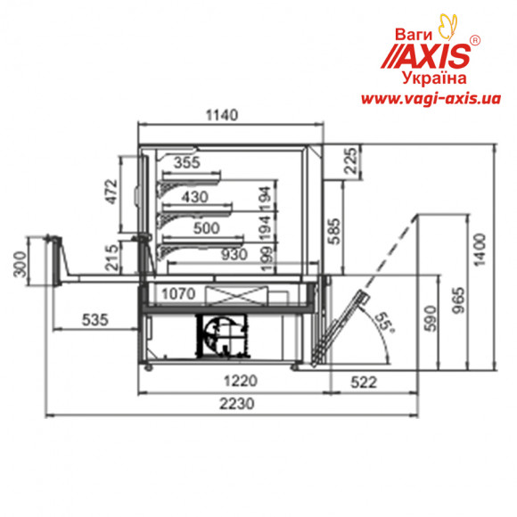Витрина Миссури А patisserie ОС 140 1,25м Витрина Миссури А patisserie ОС 140 1,25м