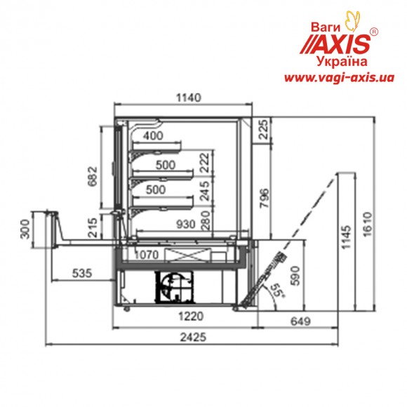 Витрина Миссури А patisserie ОС 160 1,25м Витрина Миссури А patisserie ОС 160 1,25м