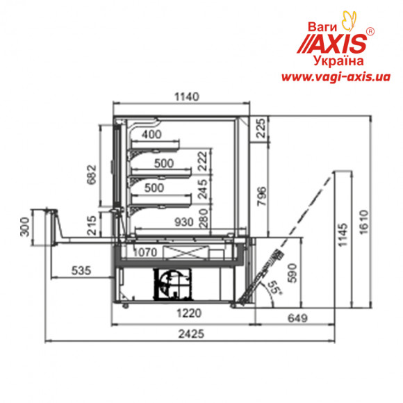 Витрина Миссури А patisserie ОС 160 2,5м Витрина Миссури А patisserie ОС 160 2,5м