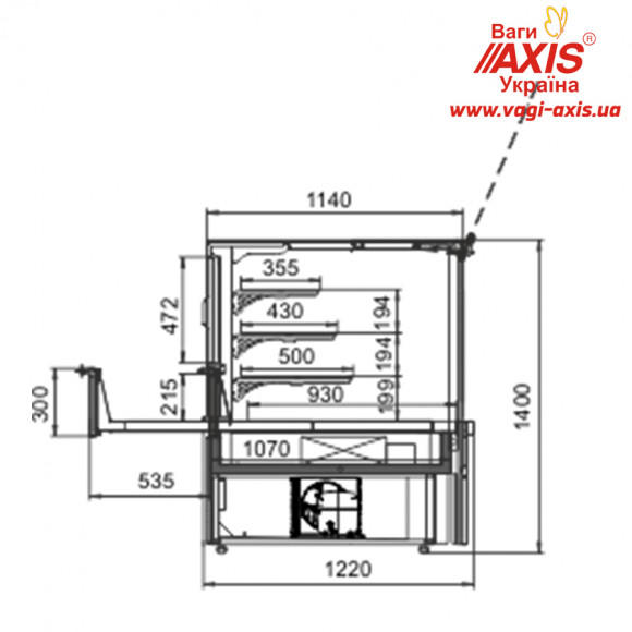 Витрина Миссури А patisserie ПС 140 1,25м Витрина Миссури А patisserie ПС 140 1,25м