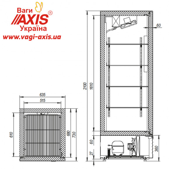 Case refrigerating Capri 0,5N stainless steel Case refrigerating Capri 0,5N stainless steel