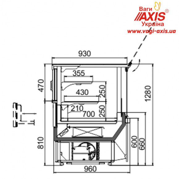 Витрина Миссури А slim patisserie ПС 130 1,25м Витрина Миссури А slim patisserie ПС 130 1,25м