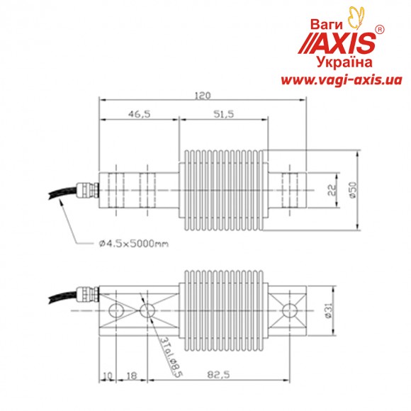 Тензодатчик Sensocar FX-1l (10, 15, 25, 50, 100, 150, 200kg) сенсокар