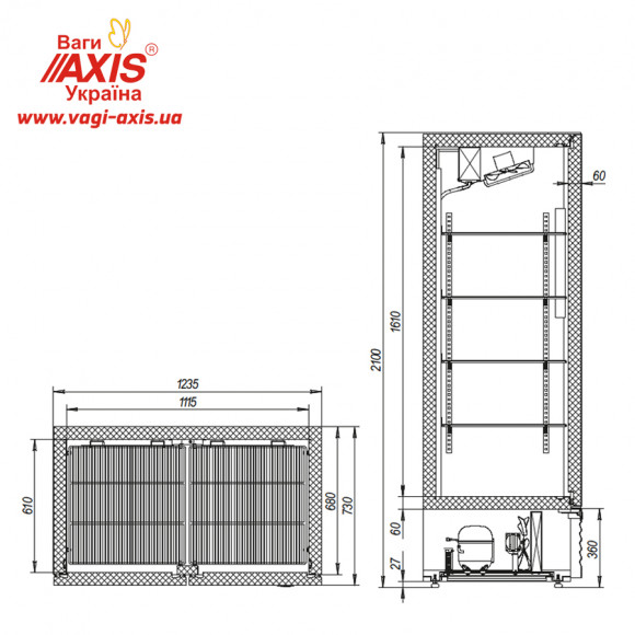 Case refrigerating Capri 1.12N stainless steel Case refrigerating Capri 1.12N stainless steel