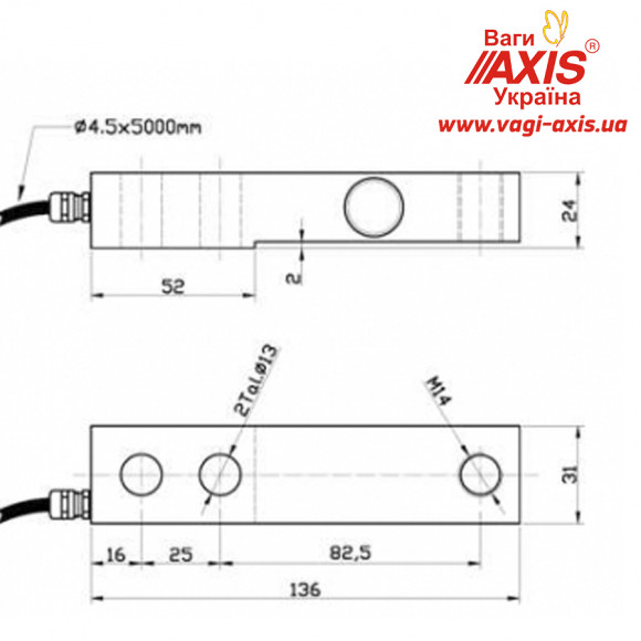 ​Тензодатчик Sensocar CO-1l​ (300, 500, 750, 1000, 1500kg) сенсокар