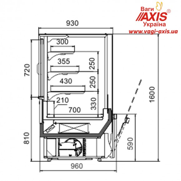Витрина Миссури А slim patisserie OC 160 2,5м Витрина Миссури А slim patisserie OC 160 2,5м