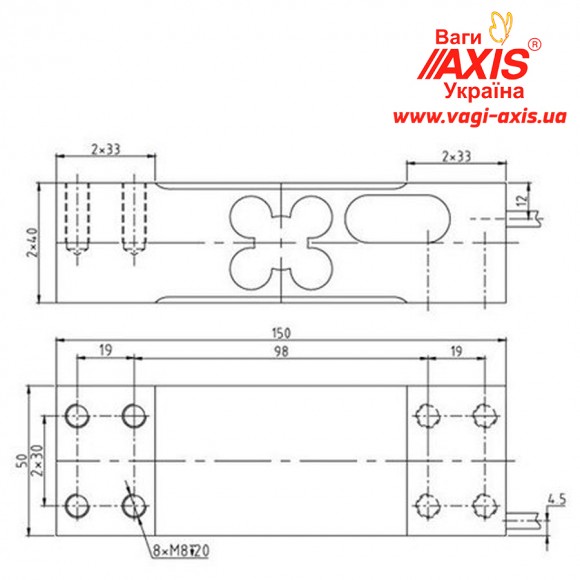 Тензодатчик Keli UDN (50,60,100,150,200,250,300,400,500кг)