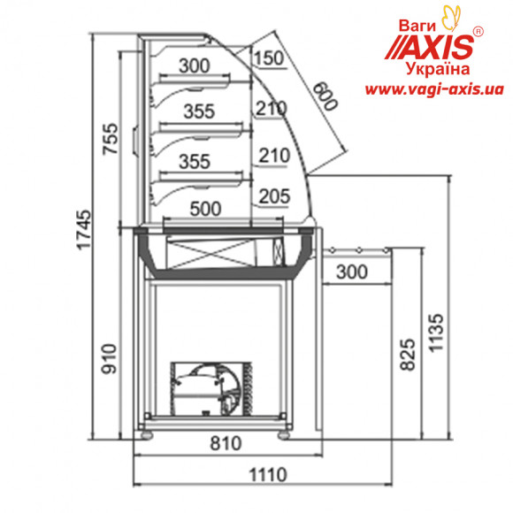 Витрина кондитерская Дакота Self 85/180 1,25м 