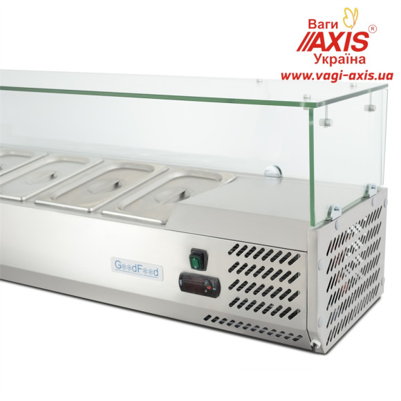 Холодильная витрина для топпинга GoodFood GF-VRX1400/380-H6C Холодильная витрина для топпинга GoodFood GF-VRX1400/380-H6C