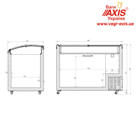 Ларь холодильный с гнутым стеклом Juka N600SF