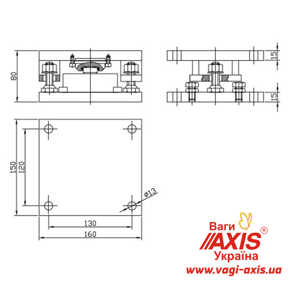 Модуль встройки для бункеров ANTIV/CR-1 тензодатчика CR-1 (2,5, 5 и 10 т) Модуль встройки для бункеров ANTIV/CR-1 тензодатчика CR-1 (2,5, 5 и 10 т)