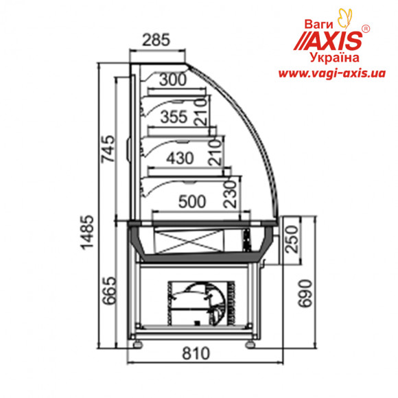 Витрина кондитерская Дакота 85/150 Длина 1,0м Витрина кондитерская Дакота 85/150 Длина 1,0м
