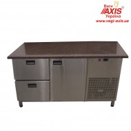 Холодильный стол Tehma с гранитной столешницей 1 дверь + 2 ящика, без борта (1400х700х850) 