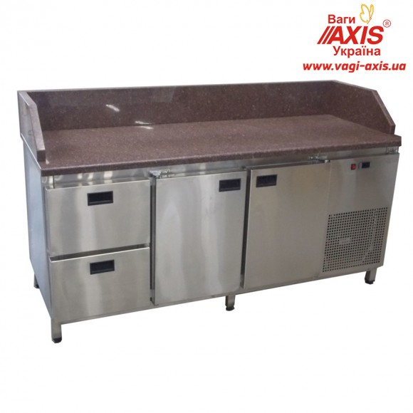 Холодильный стол Tehma с гранитной столешницей 2 двери + 2 ящика, 3 борта (1860х700х850)