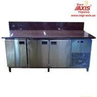 Стол холодильный Tehma с гранитной столешницей 3 двери, задний борт (1860х700х850)